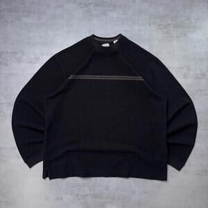 Y2K Black Arrow Striped Grunge Surf Skater Knit Sweater